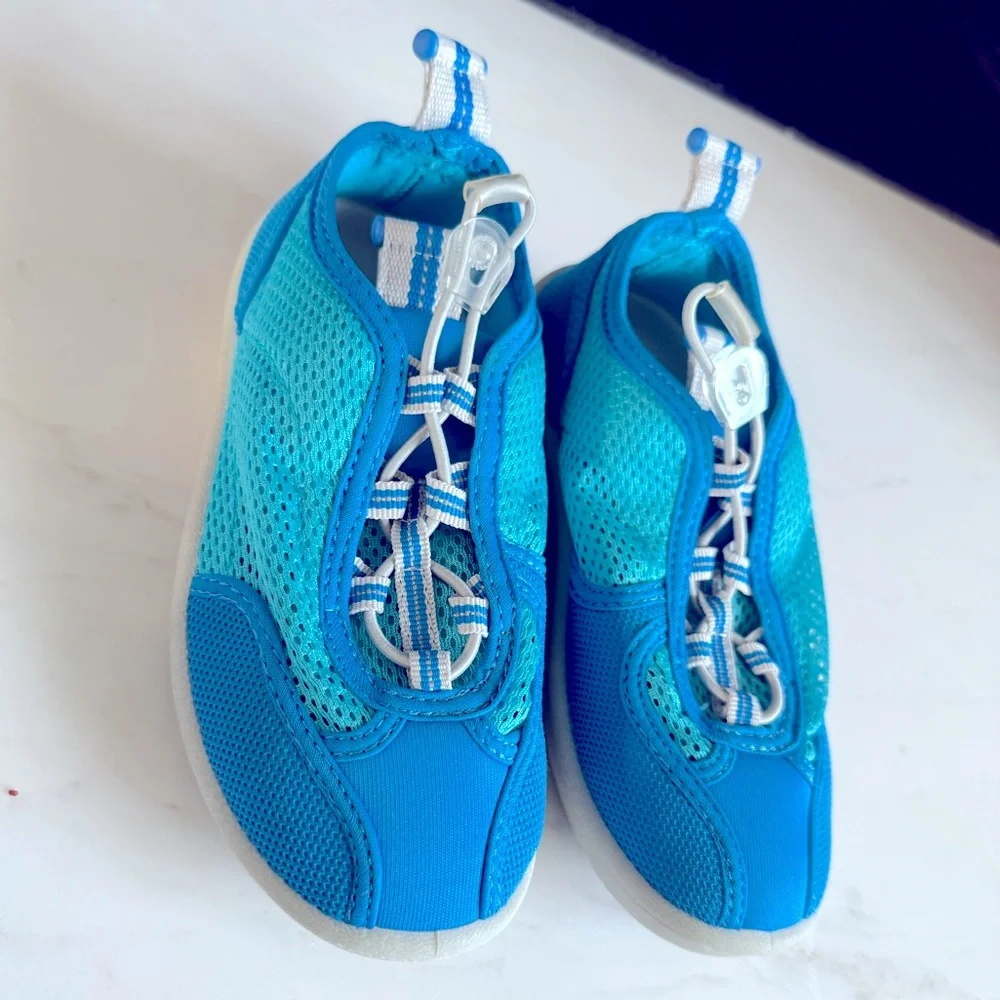 NWT Land's End Kids Watershoe Boys Girls Water Shoes Sneakers Turquoise Size 13M